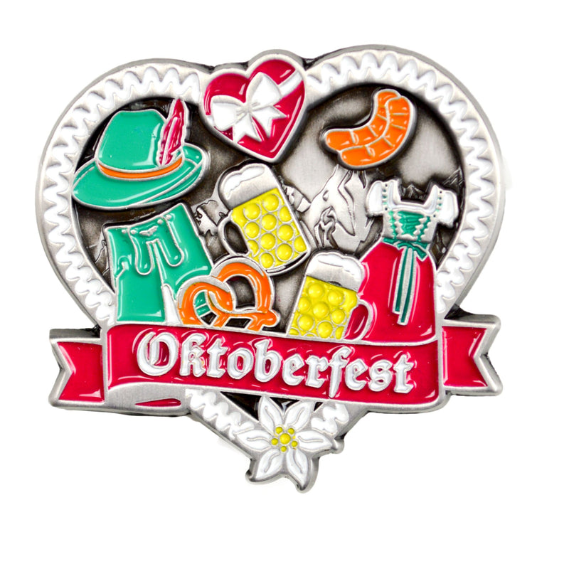 Stein, Dirndl, Lederhosen & Pretzel Oktoberfest Icons Hat Pin