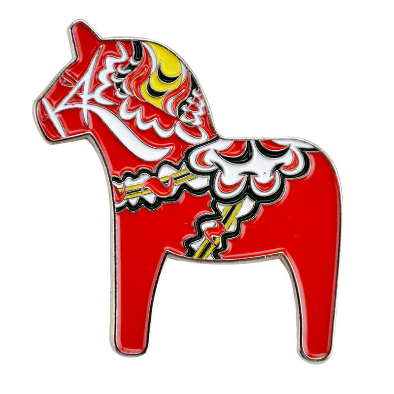 Collectible Dala Horse Metallic Hat Pin