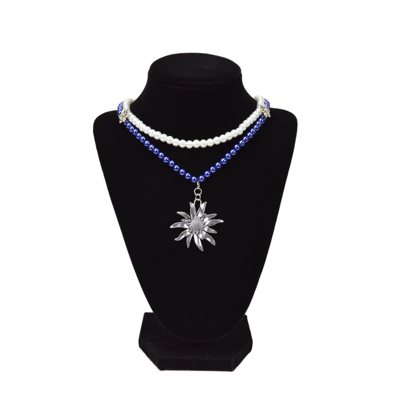 Edelweiss Necklace With Blue and White Pearl Jewelry