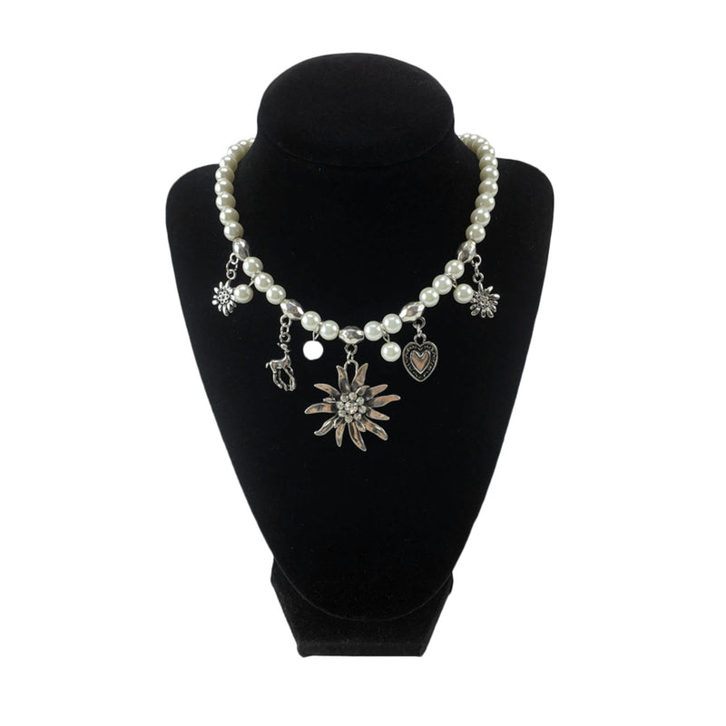 Edelweiss With Pearls Necklace Jewelry