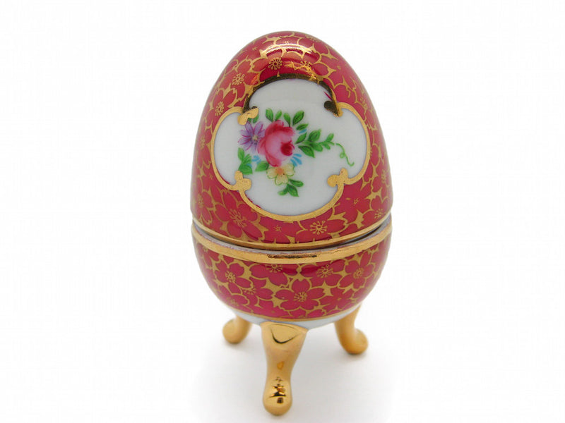 Vintage Victorian Antique Egg Jewelry Box Antique Red - OktoberfestHaus.com
 - 1