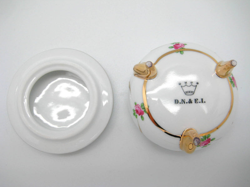 Vintage Victorian Antique Round Jewelry Box Desert Rose - OktoberfestHaus.com
 - 2