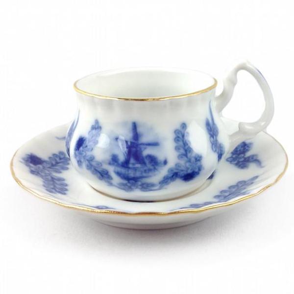 Victorian Mini Tea Set Cup and Saucer Delft - OktoberfestHaus.com
 - 1