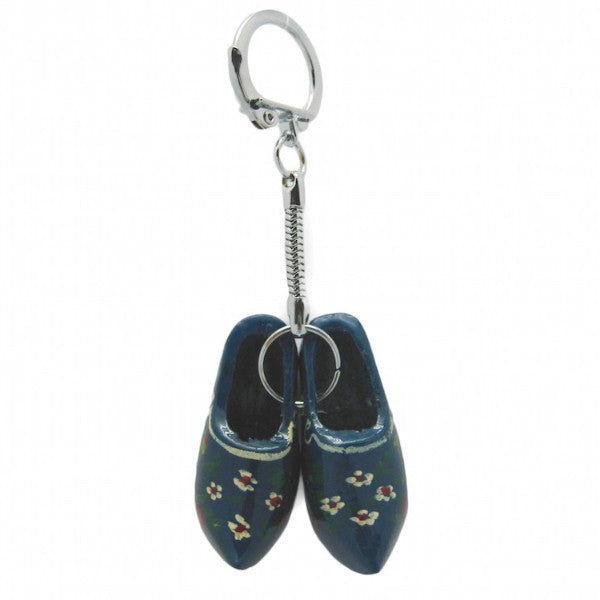 Holland Wooden Shoes Blue Keychain