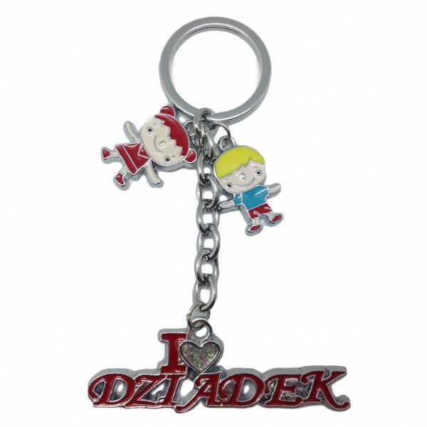 Polish Gift Idea Dziadek Key Chain: "I Love Dziadek" - OktoberfestHaus.com
 - 1