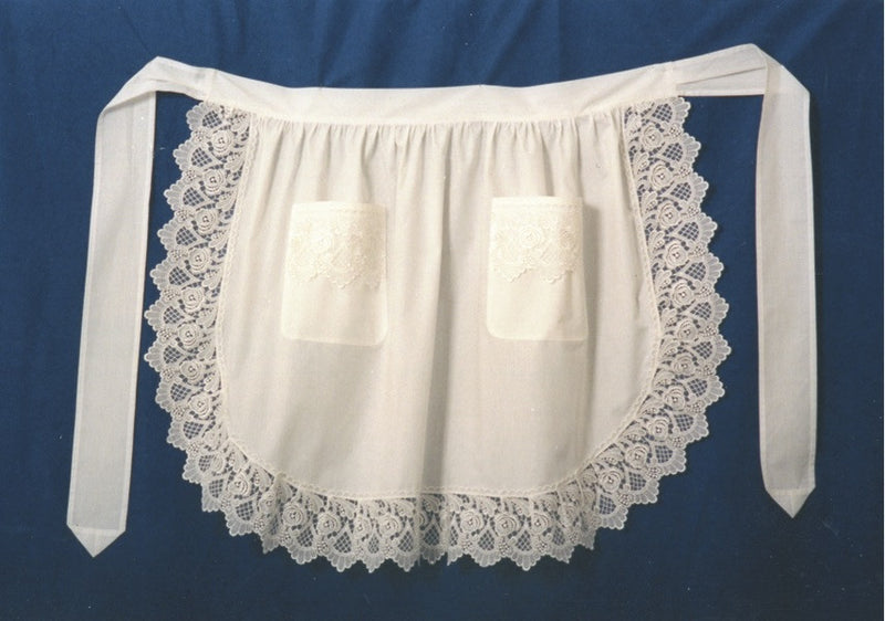 Victorian Lace Adult Half Apron Ecru - OktoberfestHaus.com
 - 5