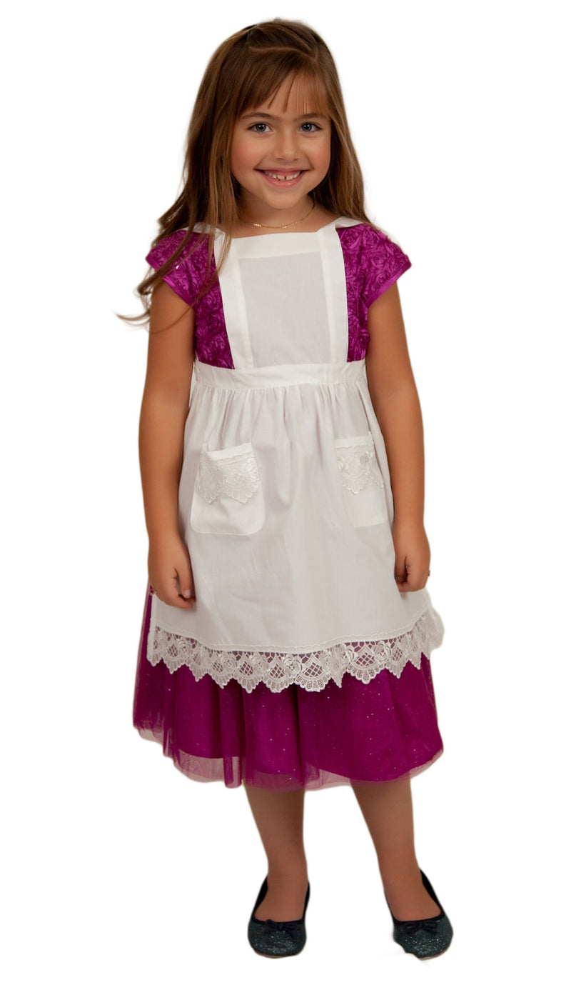 Girls Lace Ecru Full Apron (Ages 2-8) - OktoberfestHaus.com
 - 1