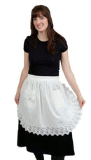 Victorian Lace Adult Half Apron White - OktoberfestHaus.com
 - 2