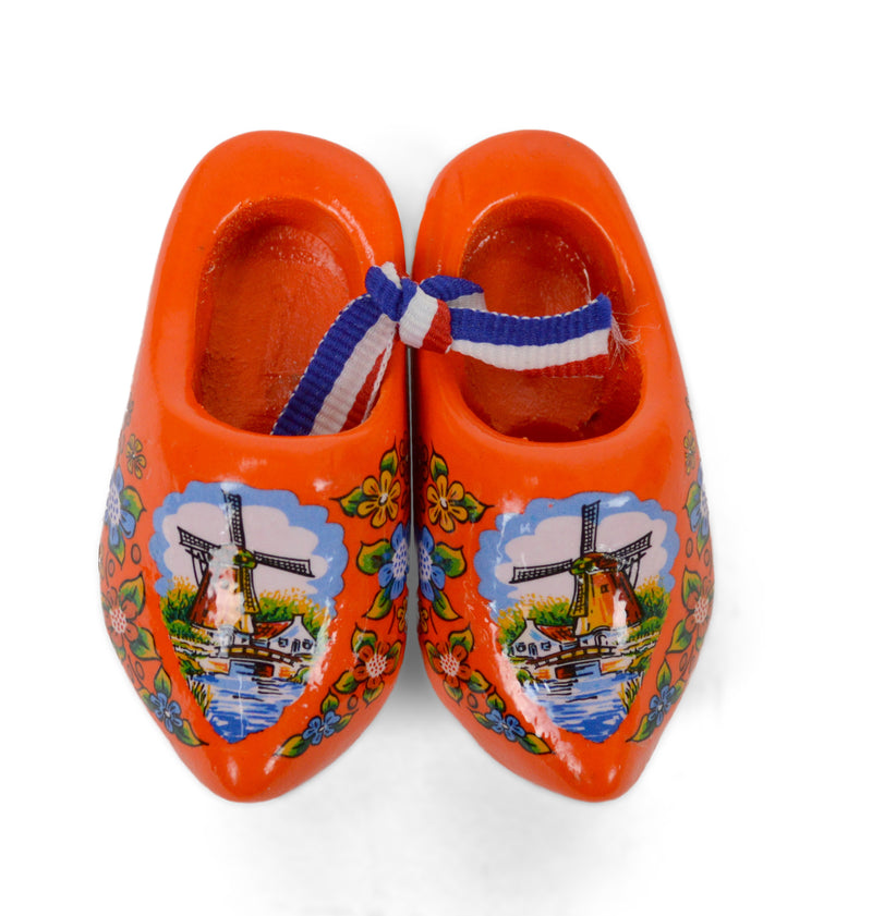 Orange Windmill Wooden Shoes Fridge Magnet 2.5"