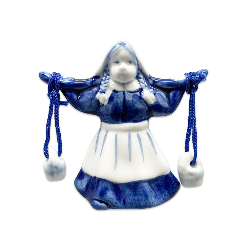 Dutch Milkmaid Delft Blue Ceramic Fridge Magnet