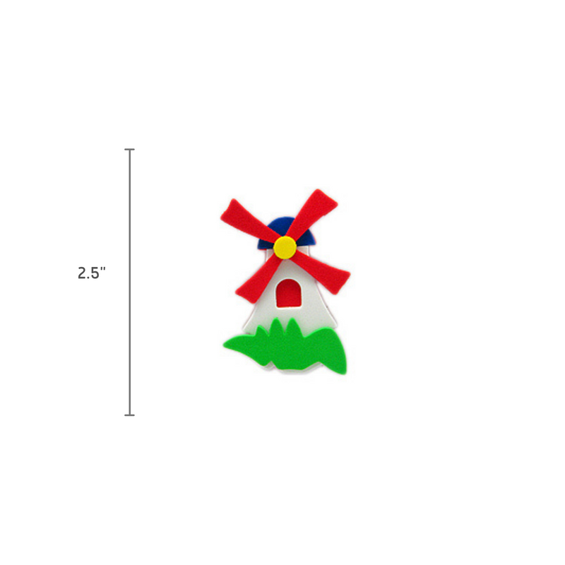 Dutch Windmill Kitchen Magnet White