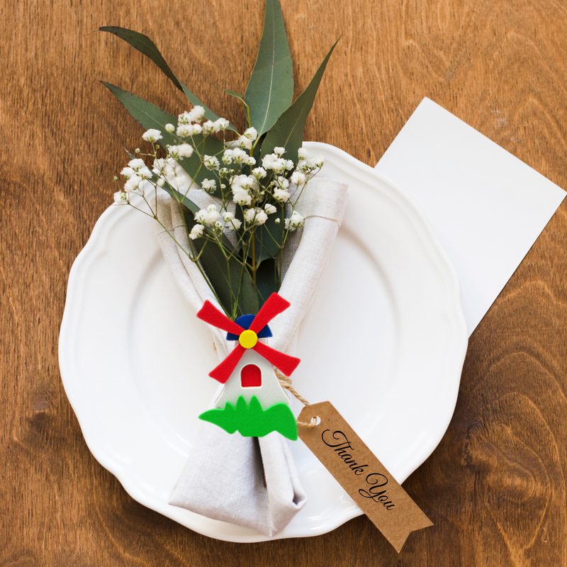 Dutch Windmill Kitchen Magnet White