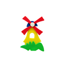 Decorative Dutch Windmill Novelty Magnet Yellow Poly