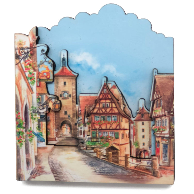 German Gift Idea German Village 3-D Kitchen Magnet