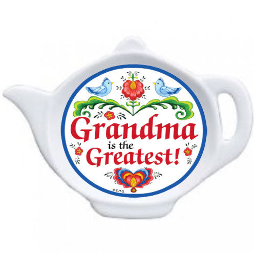 "Grandma is the Greatest" Teapot Magnet with Birds Design - 1 - OktoberfestHaus.com