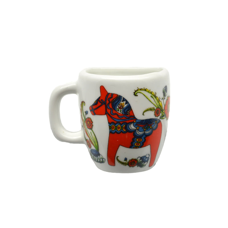 Red Dala Horse Decorative Ceramic Mug Magnet - 1 - OktoberfestHaus.com
