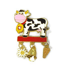Collectible Metal Cow Magnet with Edelweiss, Bell, Cheese - OktoberfestHaus.com