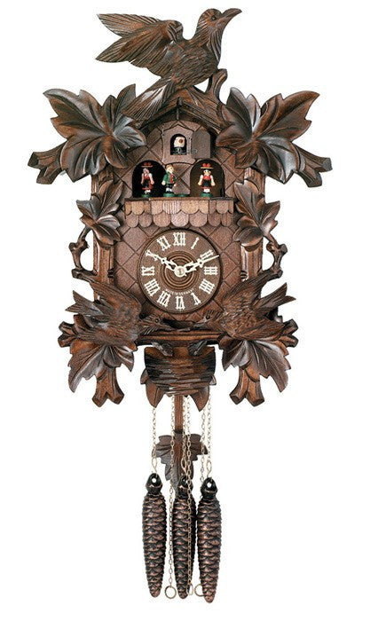 One Day Hand-carved Musical Cuckoo Clock with Dancers and Animated Birds-16"Tall - OktoberfestHaus.com
 - 2