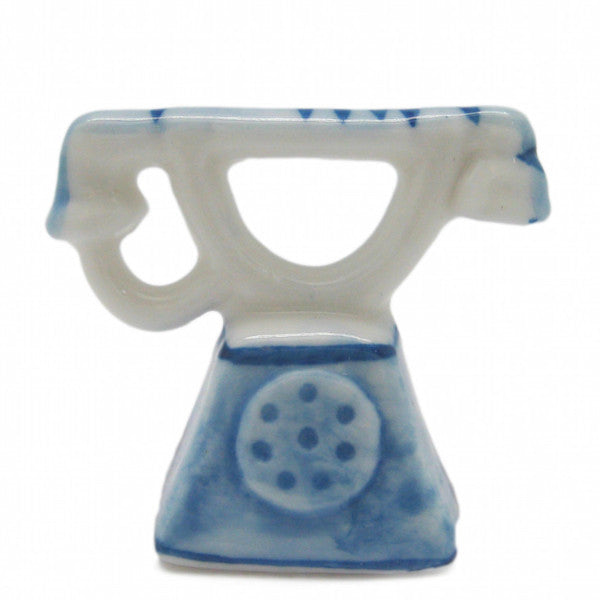 Miniature Ceramic Delft Blue Telephone - OktoberfestHaus.com
 - 1