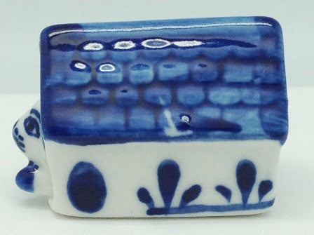 Miniature Animals Delft Blue Ceramic Dog House - OktoberfestHaus.com
 - 1