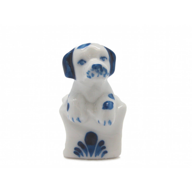 Miniatures Dog In Sack Delft Blue