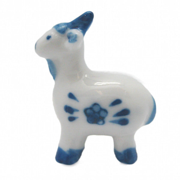 Porcelain Animals Miniatures Delft Blue Goat - OktoberfestHaus.com
 - 1