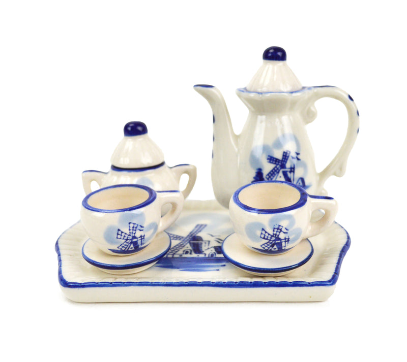 Collectible Miniature Ceramic Tea Set with Windmill Design  - OktoberfestHaus.com