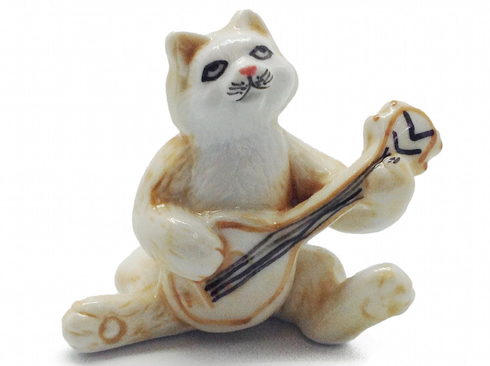 Miniature Musical Instrument Color Cat With Banjo
