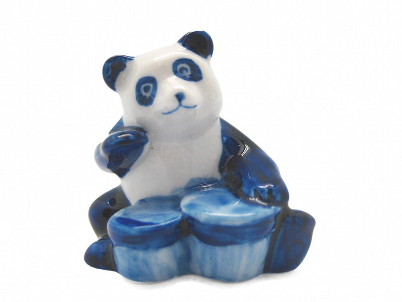 Miniature Musical Instrument Panda With Drum Delft Blue - OktoberfestHaus.com
 - 1