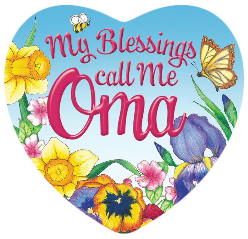 Gift for Oma Heart Magnetic "My Blessings Call me Oma" - 1 - OktoberfestHaus.com