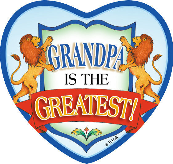 "Grandpa Is The Greatest" Heart Magnet Tile Grandpa Gift - 1