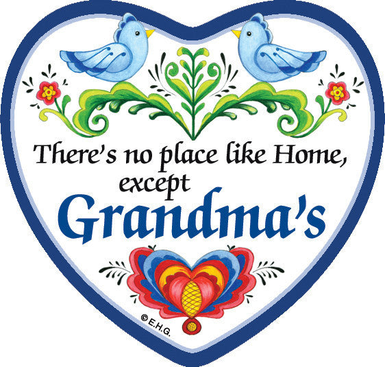 "There's No Place Like … Grandma's" Heart Magnet Tile - OktoberfestHaus.com