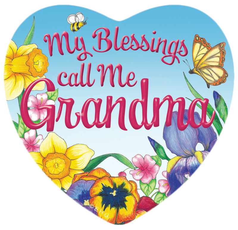 "My Blessings Call me Grandma" Heart Magnet Tile  - OktoberfestHaus.com