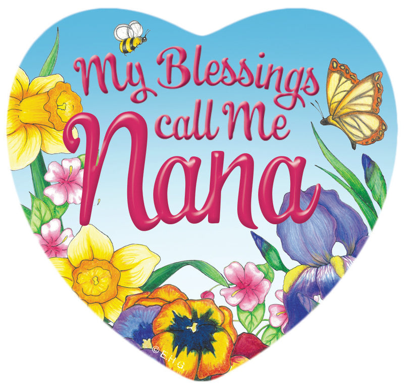 "My Blessings Call me Nana" Heart Magnet Tile  - OktoberfestHaus.com