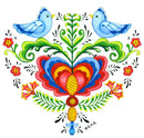 Tile Magnet: Lovebirds & Rosemaling - OktoberfestHaus.com
 - 1