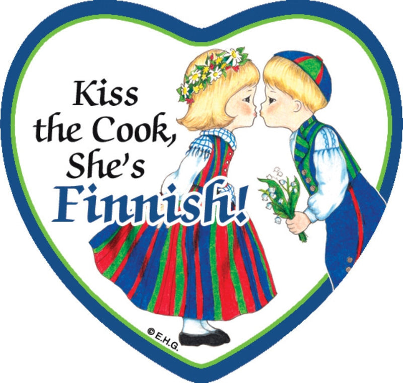 Ceramic Heart Magnet Kiss Finnish Cook - 1 - OktoberfestHaus.com