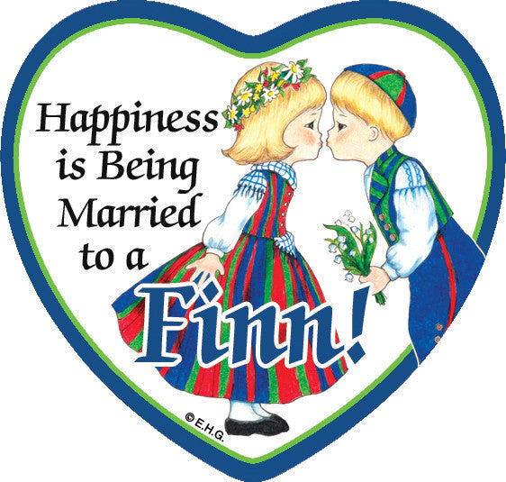Ceramic Heart Magnet Married To A Finn - 1 - OktoberfestHaus.com