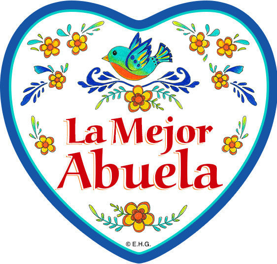Abuela Gift "La Mejor Abuela" Heart Magnet Tile  - OktoberfestHaus.com