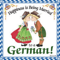 German Gift Idea Magnet (Happiness Married To German) - OktoberfestHaus.com
 - 1