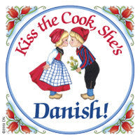 Danish Shop Magnet Tile (Kiss Danish Cook) - OktoberfestHaus.com
 - 1