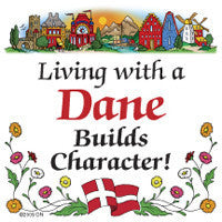 Danish Shop Magnet Tile (Living With Dane) - OktoberfestHaus.com
 - 1