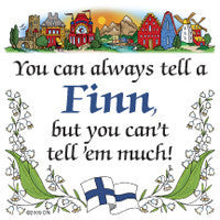 Finnish Souvenirs Magnet Tile: (Tell A Finn) - OktoberfestHaus.com
 - 1