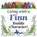Finnish Souvenirs Magnetic Tile (Living With A Finn) - OktoberfestHaus.com
 - 1
