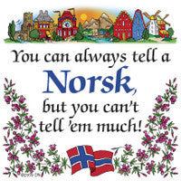 Norwegian Gift Magnet Tile (Tell A Norsk) - OktoberfestHaus.com
 - 1