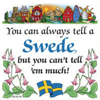 Swedish Souvenirs Magnet Tile (Tell Swede) - OktoberfestHaus.com
 - 1