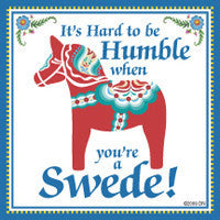 Swedish Souvenirs Magnet Tile (Humble Swede) - OktoberfestHaus.com
 - 1