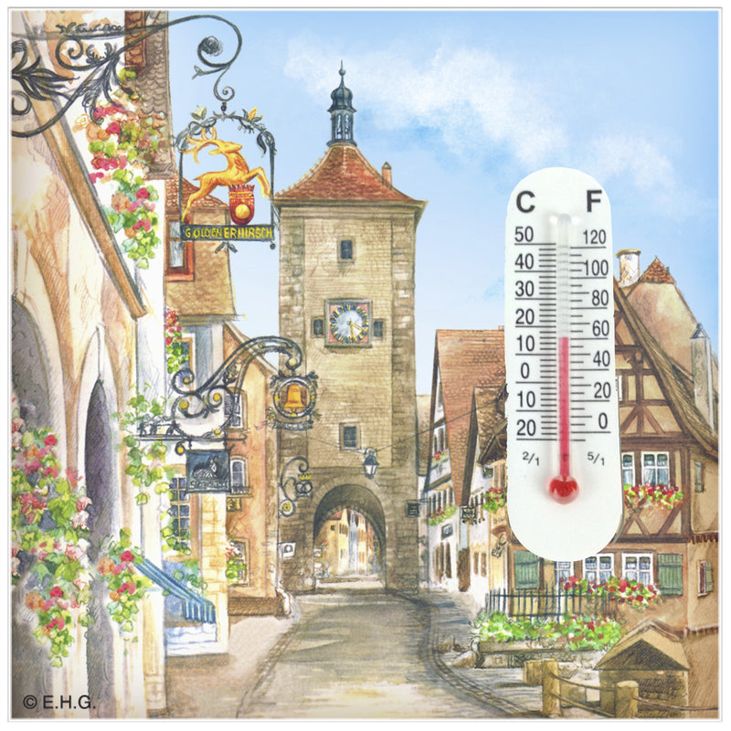 Thermometer Tile Magnet: Euro Village - OktoberfestHaus.com
 - 1