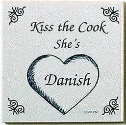 Danish Culture Magnet Tile (Kiss Danish Cook) - OktoberfestHaus.com
 - 1
