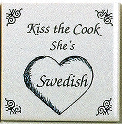 Swedish Culture Magnet Tile (Kiss Swedish Cook) - OktoberfestHaus.com
 - 1