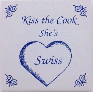 Swiss Culture Magnet Tile (Kiss Swiss Cook) - OktoberfestHaus.com
 - 1